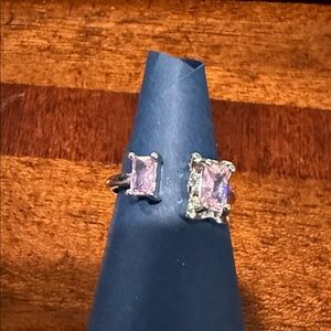Elegant Pink Gemstone Silver Ring